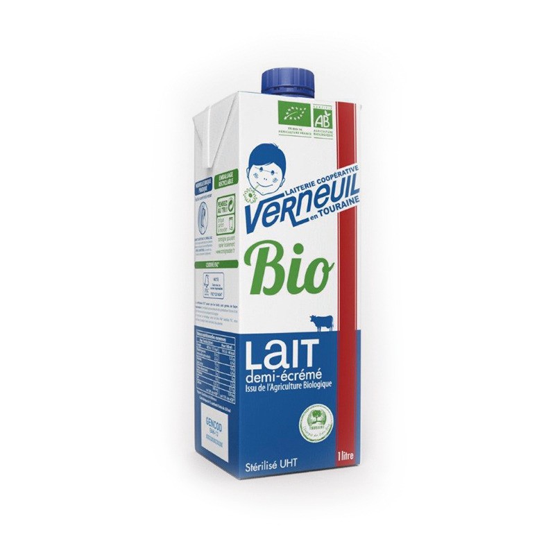 Lait demi-écrémé UHT BIO origine France Lait demi-écrémé UHT BIO origine France